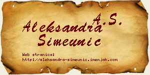 Aleksandra Simeunić vizit kartica